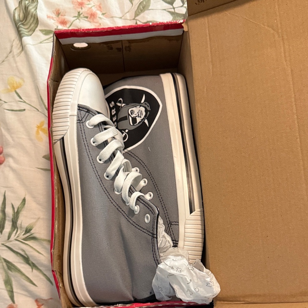 NFL Raiders Gray High-Top Sneakers